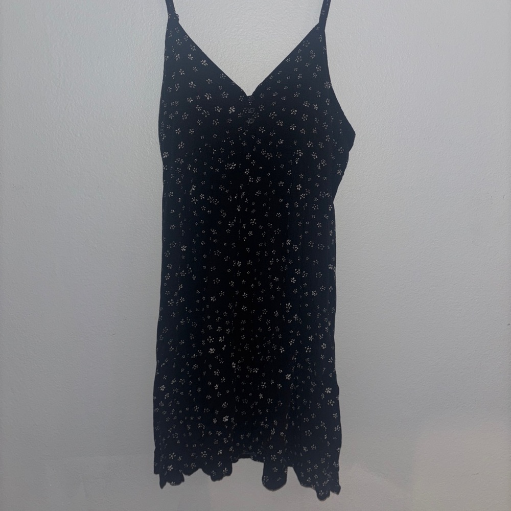 Black Floral Spaghetti Strap Dress